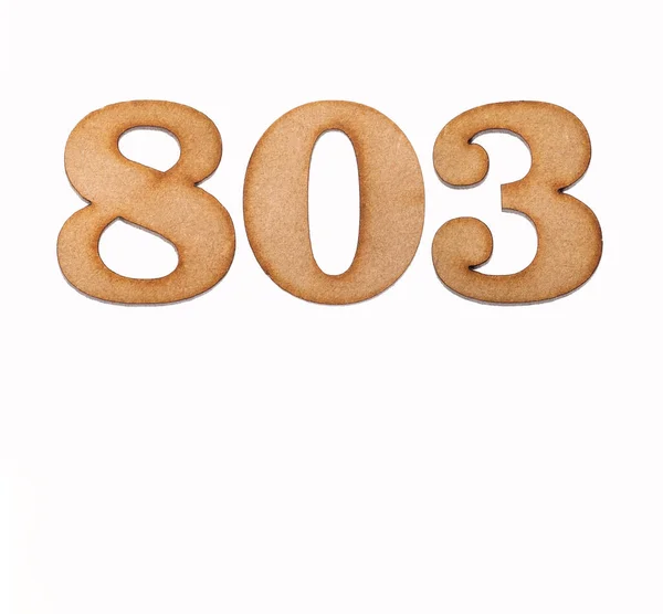 Numer 803 Drewnie Izolowany Białym Tle — Zdjęcie stockowe