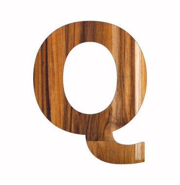 Kırsal ahşap arkaplanda Q harfi