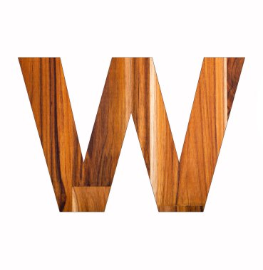 Kırsal ahşap arkaplanda W harfi.