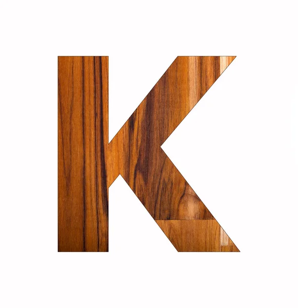 アルファベット文字K上の素朴な木の背景 — ストック写真
