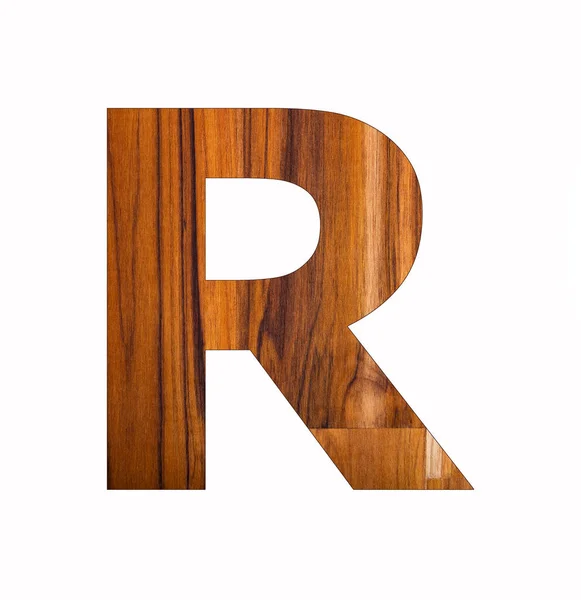 木製アルファベット大文字R 黒の背景 — ストック写真