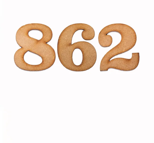 Number 862 Piece Wood Isolated White Background — Stock Photo, Image