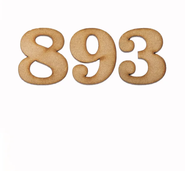 Number 893 Wood Isolated White Background — Stock Photo, Image