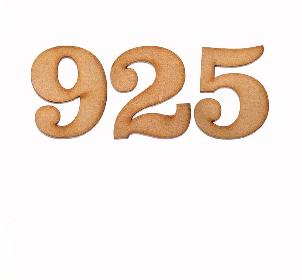 Number 925 Wood Isolated White Background — Stock Photo, Image