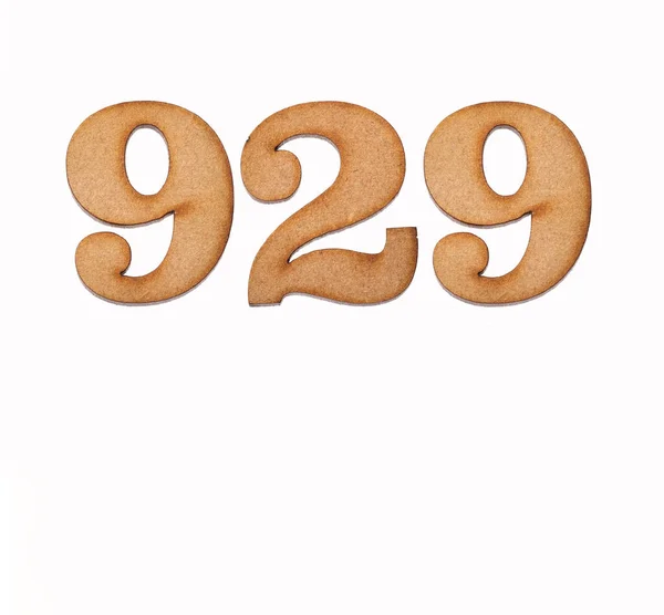 Number 929 Wood Isolated White Background — Stock Photo, Image