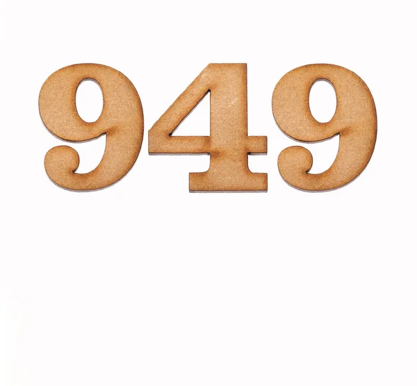 Number 949 Wood Isolated White Background — Stock Photo, Image