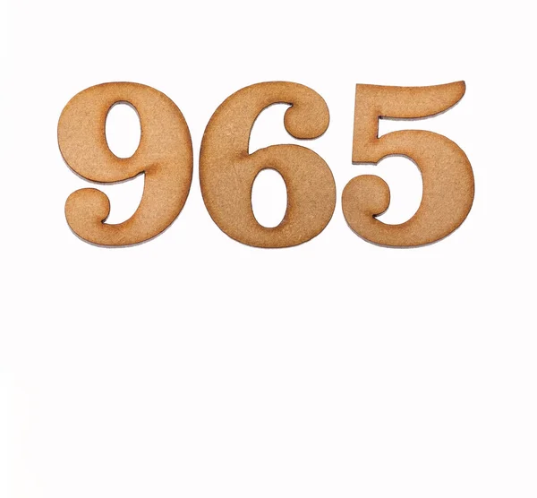 Number 965 Wood Isolated White Background — Stock Photo, Image