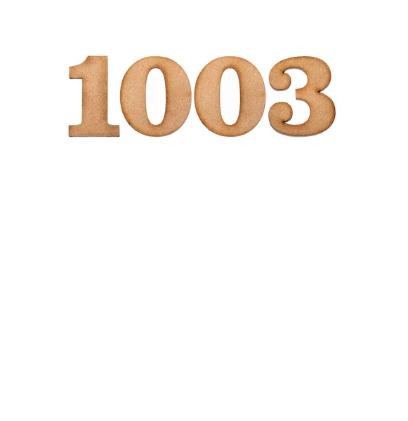 Número 1003 Madera Aislado Sobre Fondo Blanco — Foto de Stock
