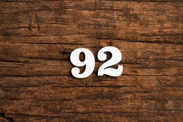 Liczba Drewnie Odizolowana Rustykalnym Tle — Zdjęcie stockowe