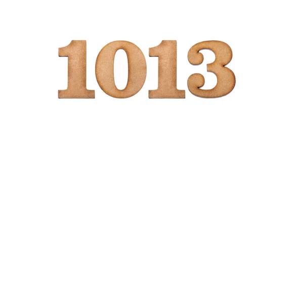 Number 1013 Wood Isolated White Background — Stock Photo, Image