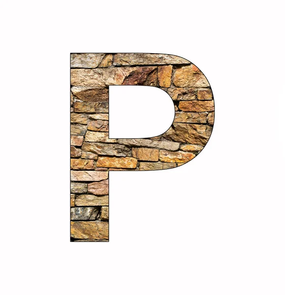 字母P Rustic石材背景 — 图库照片