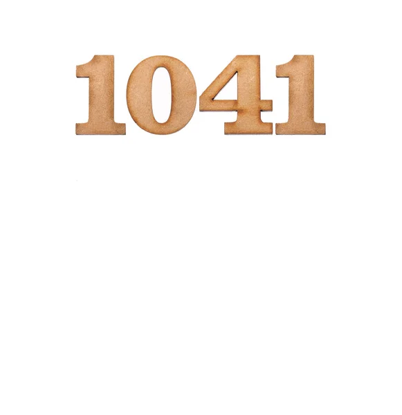 Nomor 1041 Pada Kayu Terisolasi Pada Latar Belakang Putih — Stok Foto