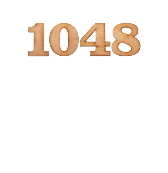 Номер 1048 Древесина Изолирована Белом Фоне — стоковое фото