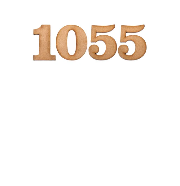 Número 1055 Madera Aislado Sobre Fondo Blanco —  Fotos de Stock