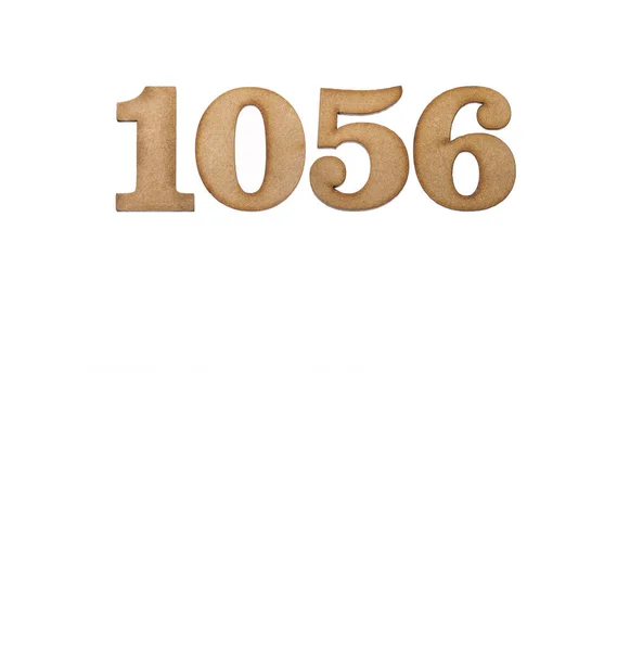 Номер 1056 Древесина Изолирована Белом Фоне — стоковое фото