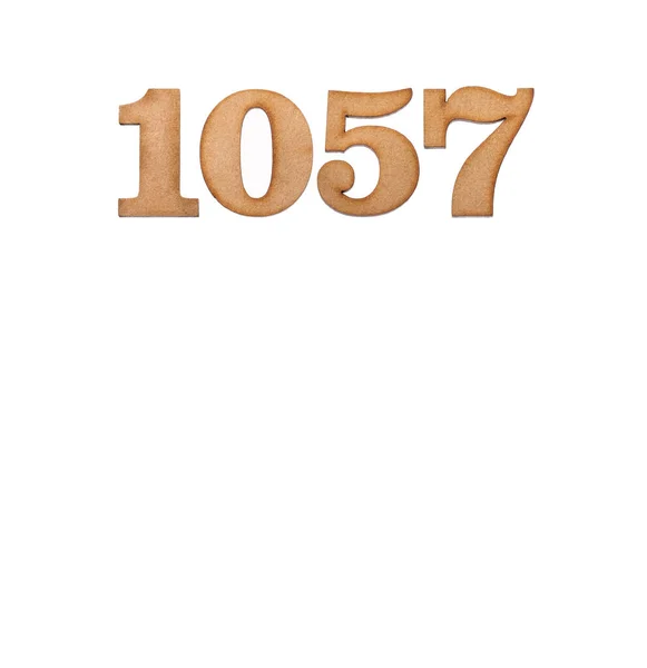 Número 1057 Madera Aislado Sobre Fondo Blanco —  Fotos de Stock