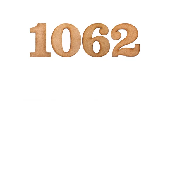 Number 1062 Piece Wood Isolated White Background — Stock Photo, Image