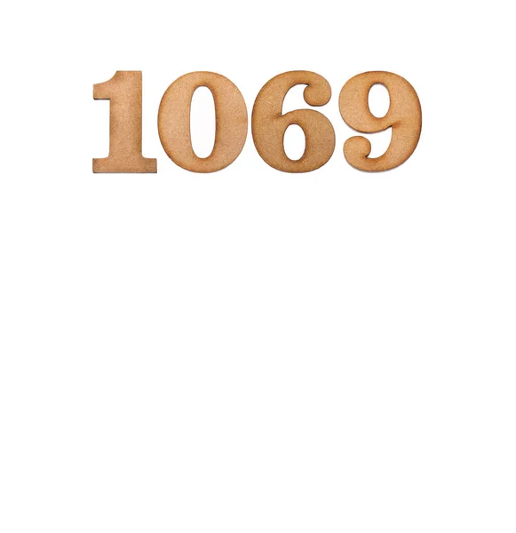 Número 1069 Madera Aislado Sobre Fondo Blanco —  Fotos de Stock