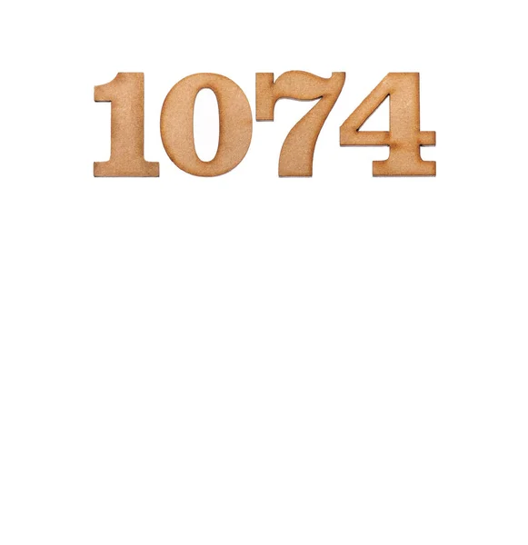 Номер 1074 Древесина Изолирована Белом Фоне — стоковое фото