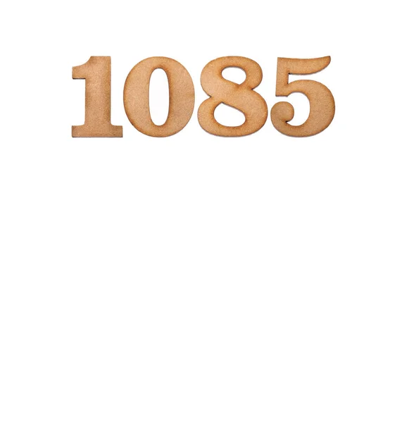 Number 1085 Wood Isolated White Background — 스톡 사진