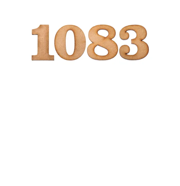 Number 1083 Wood Isolated White Background — 스톡 사진