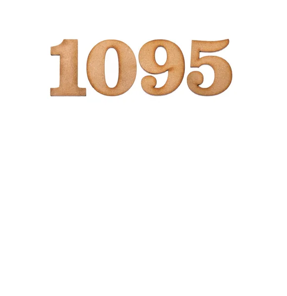 Number 1095 Wood Isolated White Background — 스톡 사진