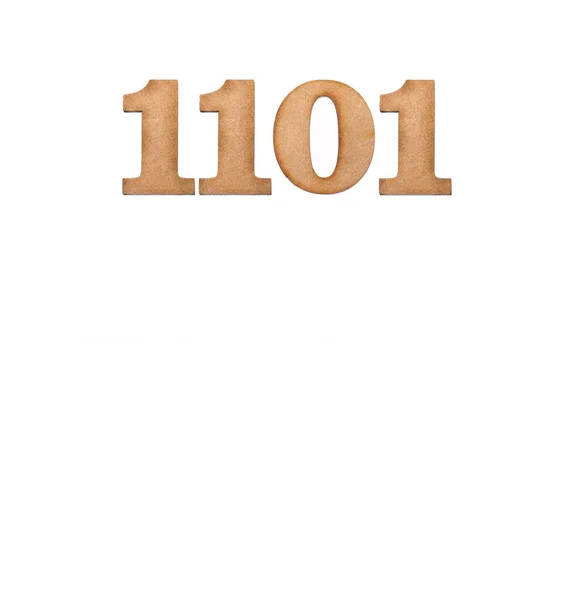 Numero 1101 Legno Isolato Fondo Bianco — Foto Stock