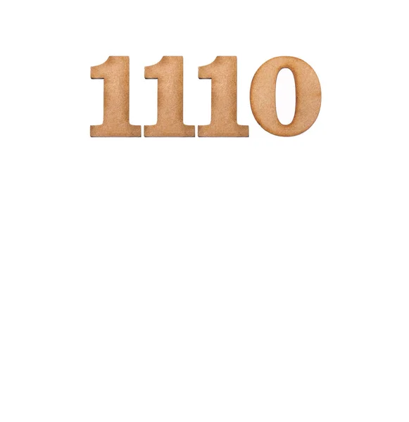 Número 1110 Pieza Madera Aislada Sobre Fondo Blanco —  Fotos de Stock