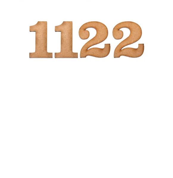 1122 Numara Beyaz Arkaplanda Izole Edilmiş Bir Tahta Parçası — Stok fotoğraf