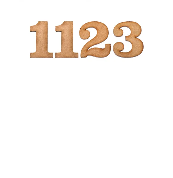 Число 1123 Дерева Изолированное Белом Фоне — стоковое фото