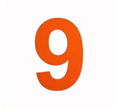 Eva kauçuk arka planda 9 numara - beyaz üzerine izole