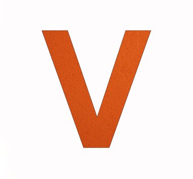 Köpüklü kauçuk arka planda V harfi alfabesi