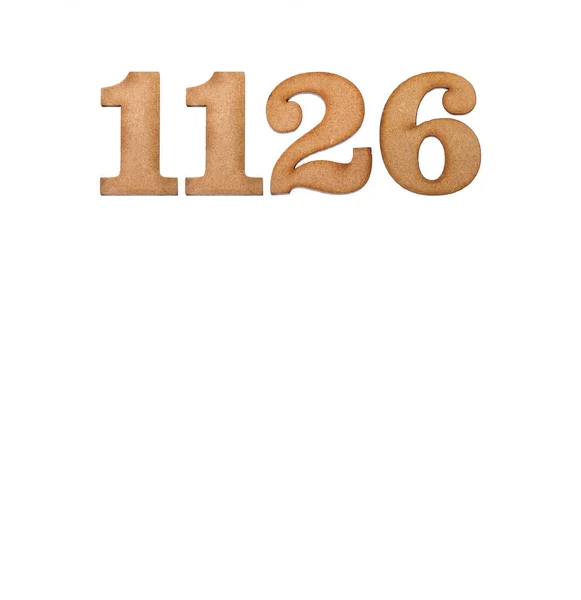 Number 1126 Piece Wood Isolated White Background — Stock fotografie