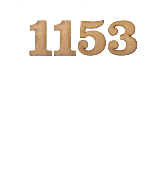 Numer 1153 Drewnie Izolowany Białym Tle — Zdjęcie stockowe