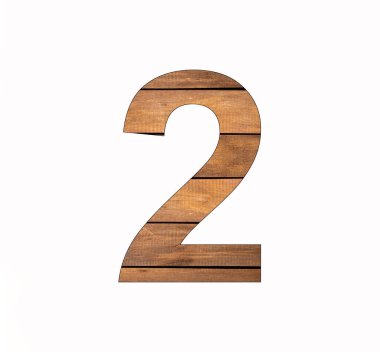 Number 2 - Two digit on tongue and groove board