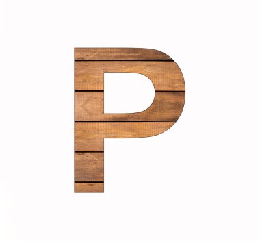 Alphabet letter P - Tongue and groove board