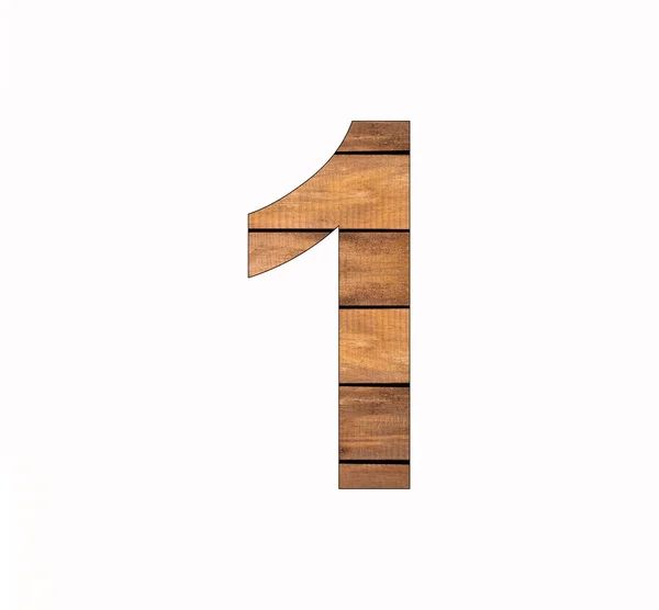 Number One Rustic Wooden Boards Grooves — Stock fotografie