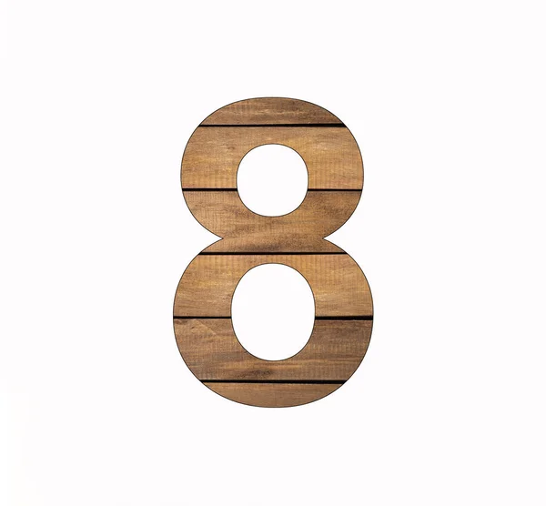 Number Eight Digit Tongue Groove Board — 스톡 사진