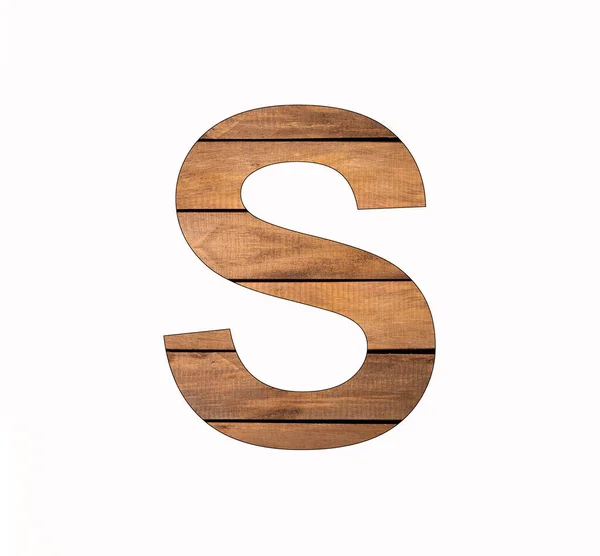 大写字母S 带有凹槽的乡村木板 — 图库照片