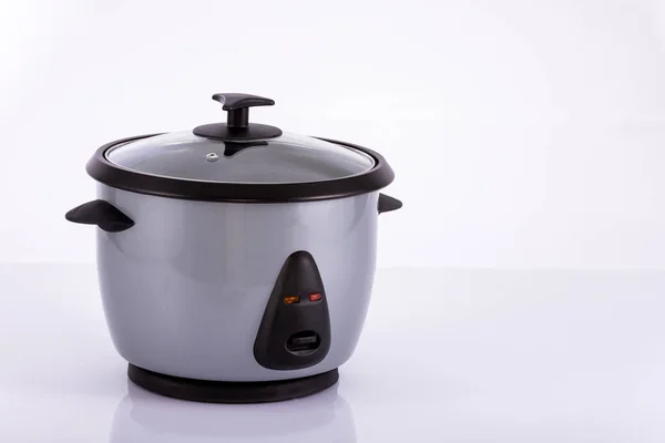 Small Electric Rice Cooker Neutral Background — Stok fotoğraf