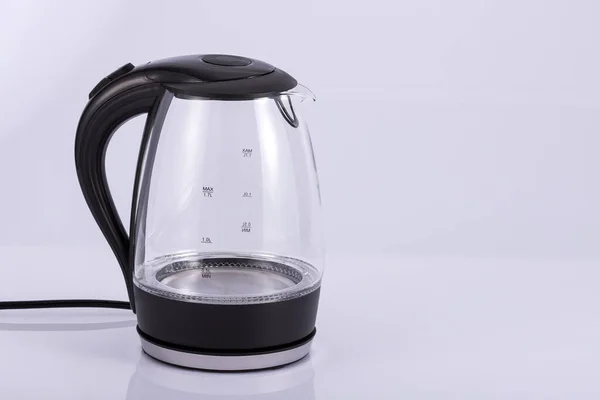 Electric Kettle Glass Neutral Background — Stock fotografie