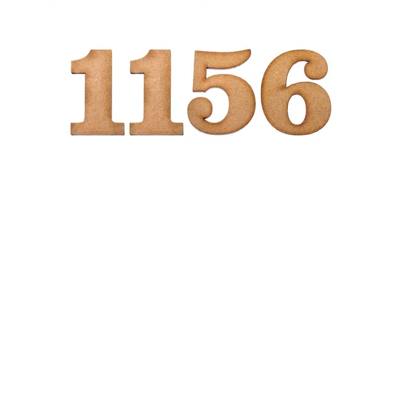 Number 1156 Piece Wood Isolated White Background — Stock fotografie