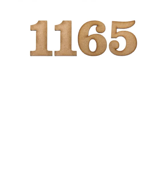 Numer 1165 Drewnie Izolowany Białym Tle — Zdjęcie stockowe