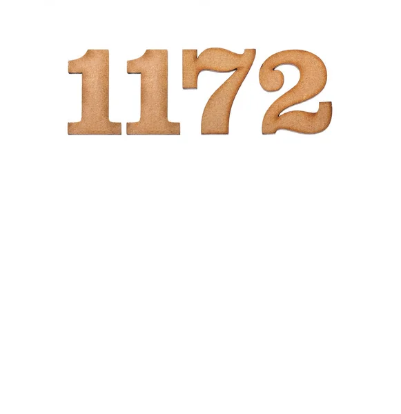 Number 1172 Piece Wood Isolated White Background — Zdjęcie stockowe