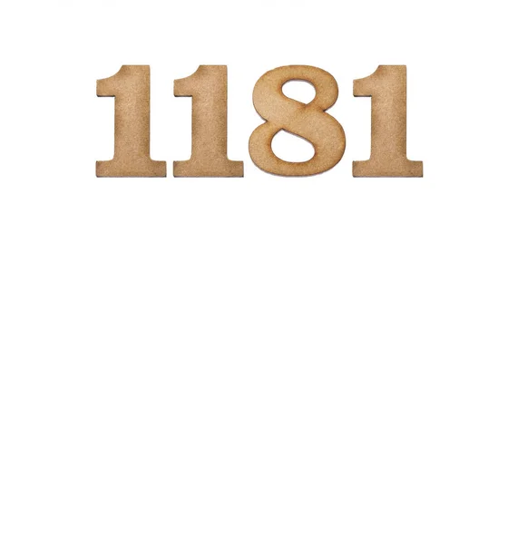 Number 1181 Wood Isolated White Background — Stok fotoğraf