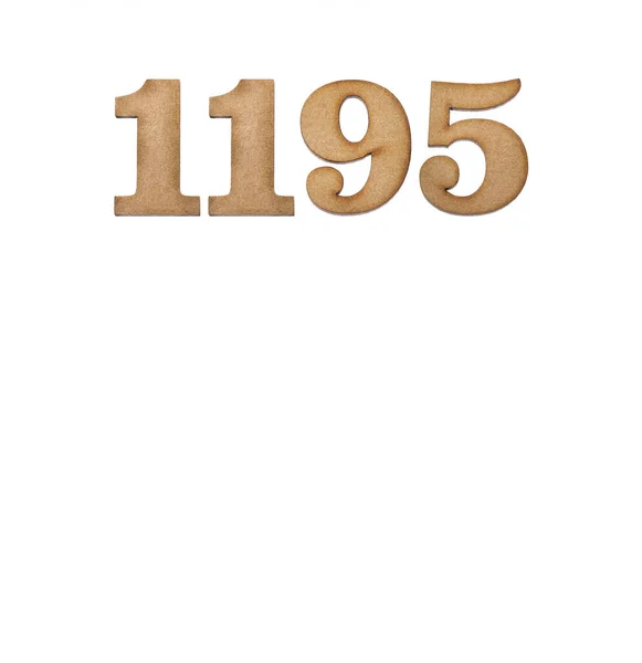 Number 1195 Wood Isolated White Background — Stock Photo, Image