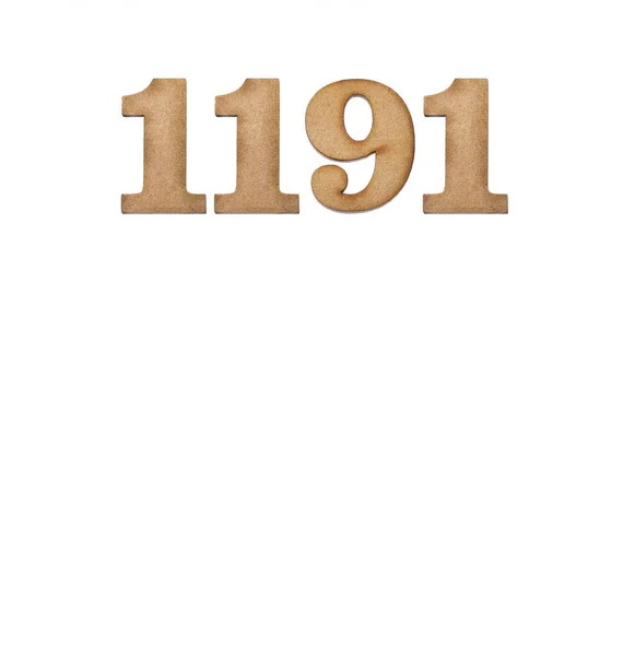 Number 1191 Wood Isolated White Background — Stok fotoğraf