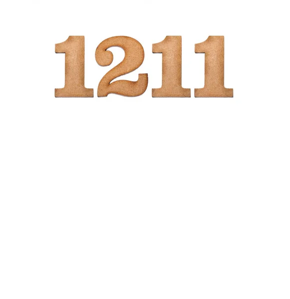 Number 1211 Wood Isolated White Background — Photo