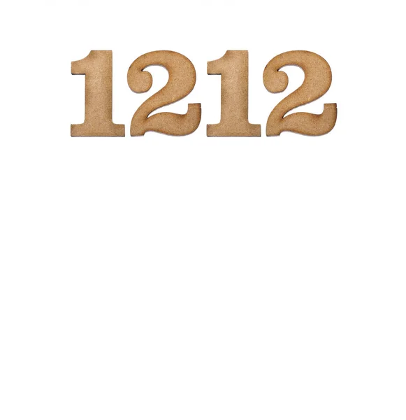 Number 1212 Piece Wood Isolated White Background — Foto de Stock