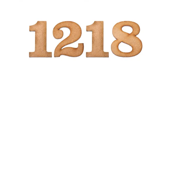 Number 1218 Piece Wood Isolated White Background — Foto de Stock